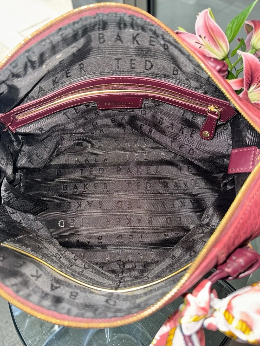 Ted Baker Olmia in OxBlood Crossbod Tote- Like New - Picture 6 of 13